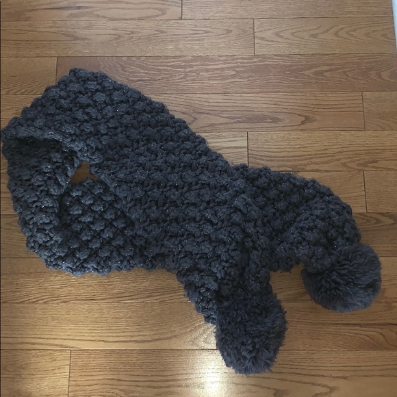 Juicy Couture Accessories - JUICY COUTURE Gray Scarf W/ Pom Poms XL